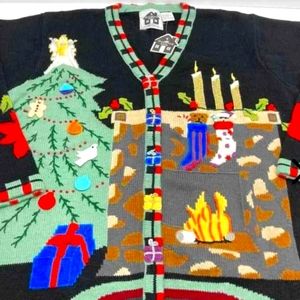 NWT STORYBOOKS KNITS CHRISTMAS SWEATER CARDIGAN L
